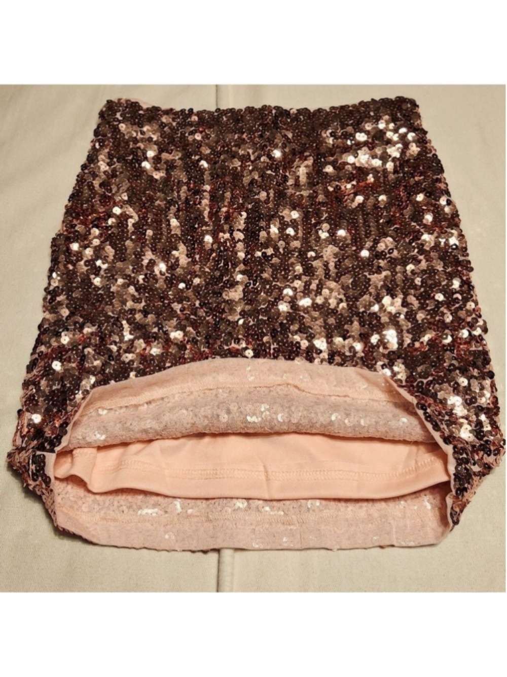Manebi Rose Gold Sequin Mini Skirt Small - Picture 6 of 9